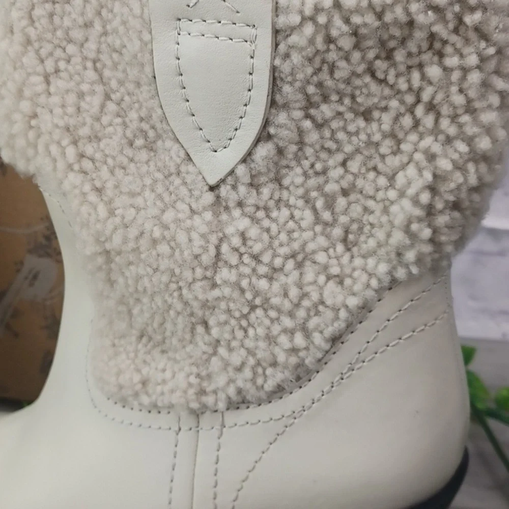 Free People Pitchfork Point Shearling Boot In Arctic Fox~NIB